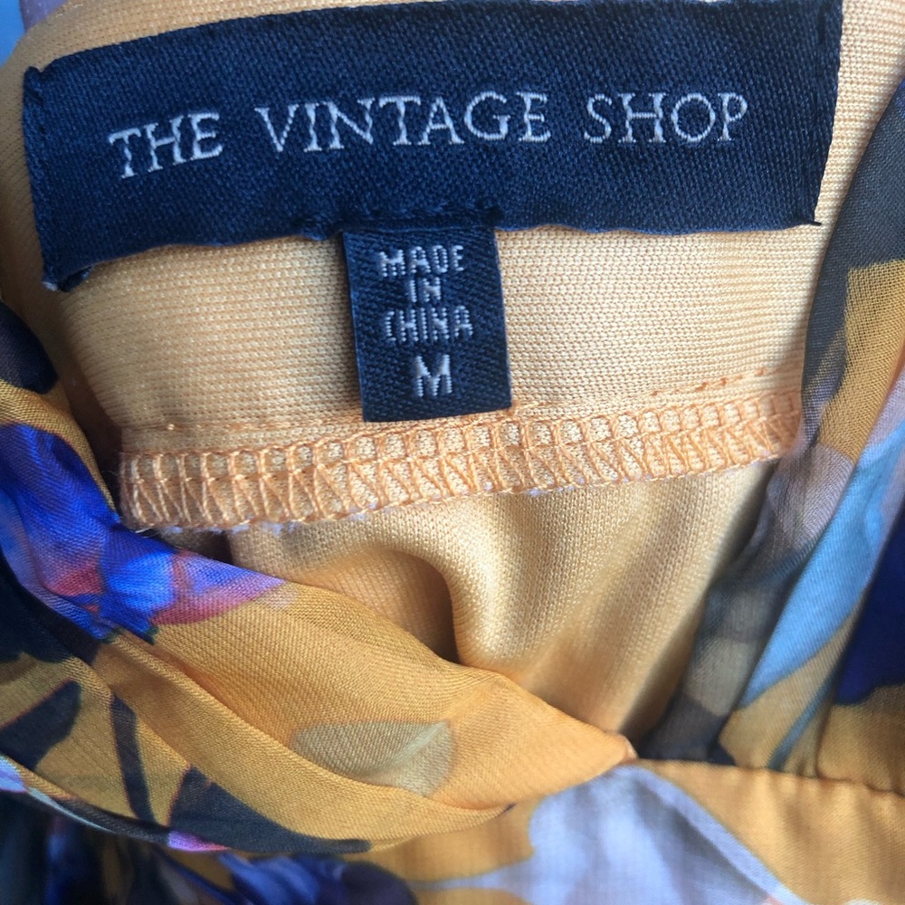 The Vintage Shop Beautiful Hi Low Gown in size Medium Gold/Mustard Floral - Picture 3 of 8